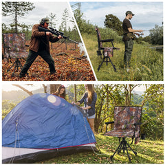 AECOJOY Heated Hunting Chair, Camouflage Pattern, Foldable Design for Cold Weather Outdoor Sports