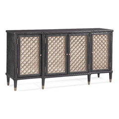 Bassett Mirror Groveland 6 - Shelf Wood Server with Metal Accents in Black