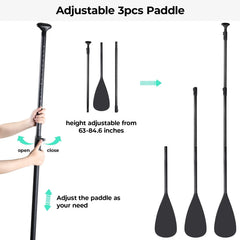 Arlopu Portable 10' Inflatable Stand up Paddle Board with Aluminum Paddle, Leash, Hand Pump & Backpack for Youth Adult