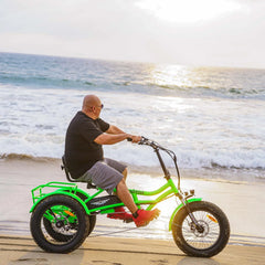 Addmotor M - 360II Semi - Recumbent Electric Trike, 85MI, Fat Tire 3 Wheel Electric Bike for Adults, 750W 48V 20ah Electric Tricycle for Seniors, 20" Electric Trike with Speed Differential, Green