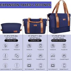 5 Piece Luggage Sets and Travel Duffel Bag, ABS Hardshell Hardside Checked Luggage with TSA Lock and Double Spinner Wheels Suitcase, Deep Blue