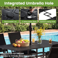 Tangkula 66" x 33" Metal Patio Dining Table for 6