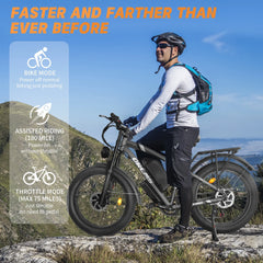 3000W Peak Dual Motor E - Bike, 52V 25AH Battery Elec - Tric Bike for Adults, 35MPH Mountain AWD 7 - Speed Snow E - Bike with 24" x 4.0 Fat Tire for Mountain Snow Hunting Commuting