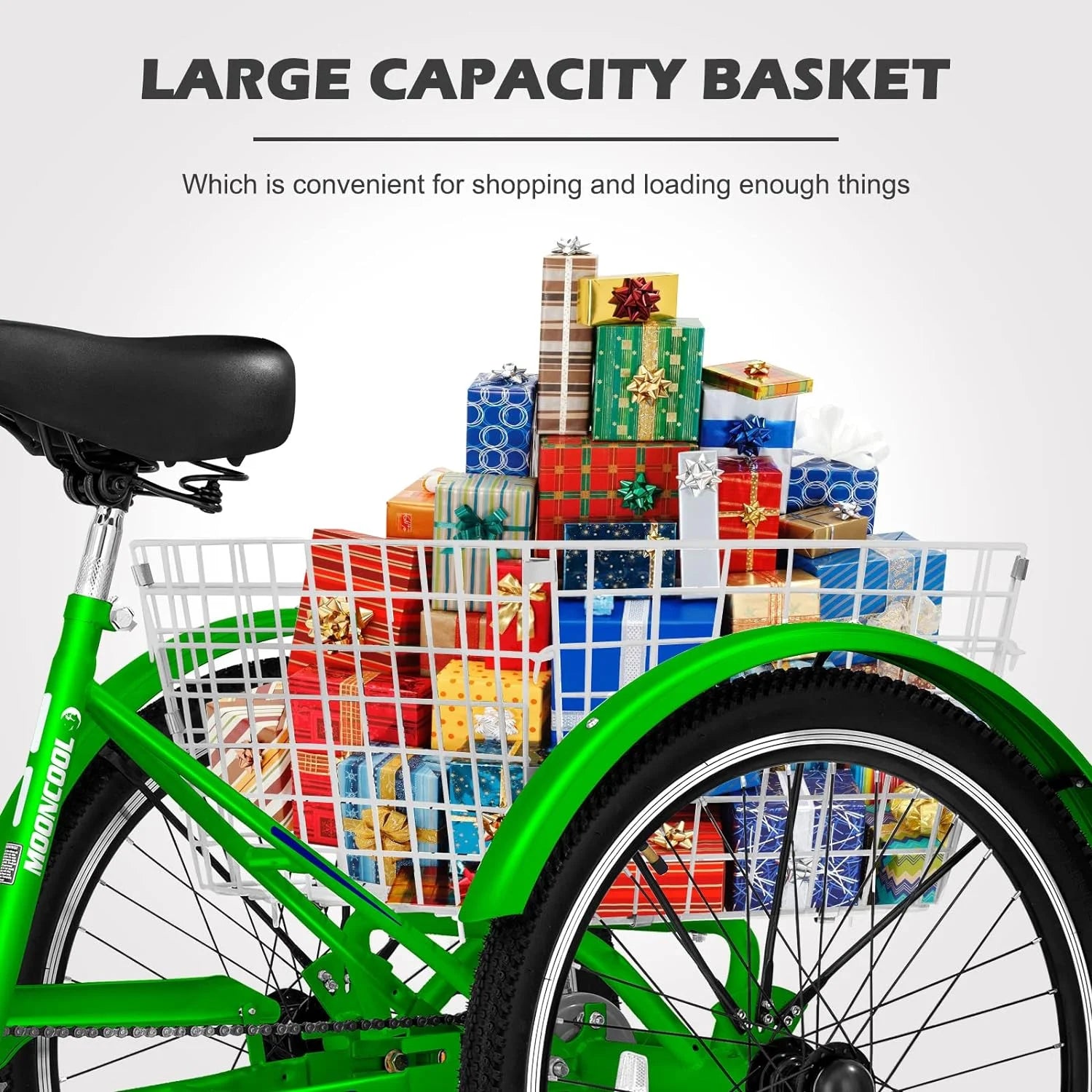 FICISOG 7 Speed Adult Tricycle for Women, 20/24/26 in Adult Trike with Basket, 3 Wheel Bikes for Adults Seniors, Cruise Trike for Shopping Picnic