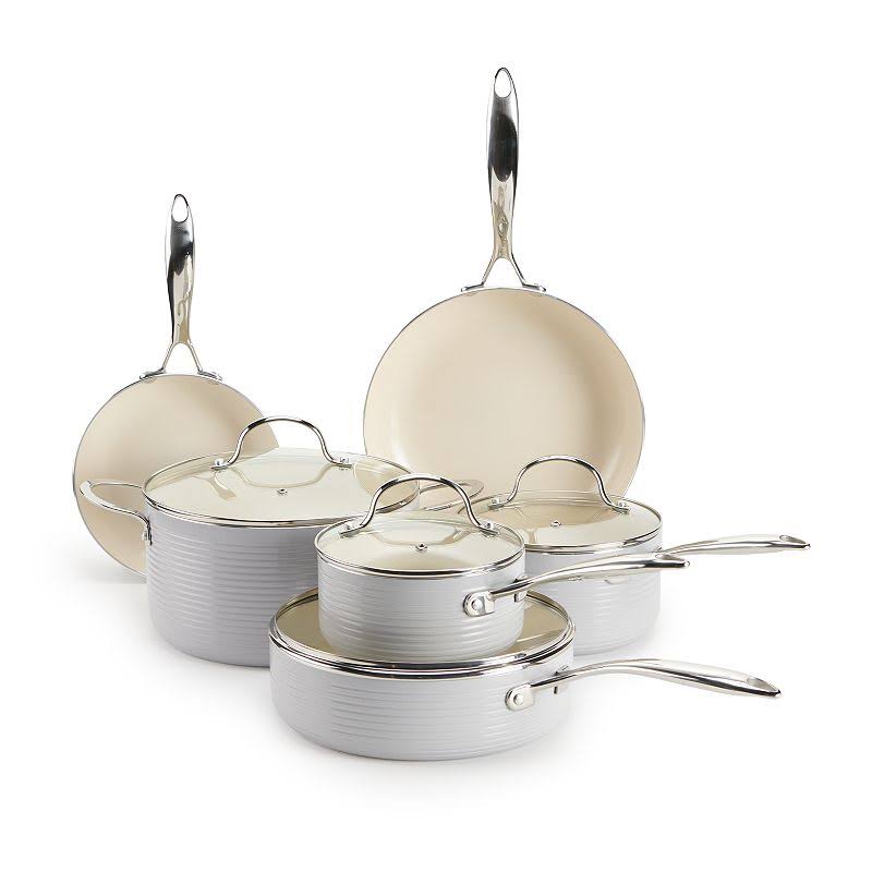 Food Network Farmstead 10-pc. Aluminum Cookware Set, Light Grey