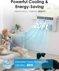 AECOJOY U-Shaped Window Air Conditioner 10,000 BTU AC Unit with Full Window View, Cools 250 Sq. Ft.
