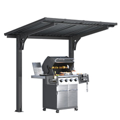 AECOJOY 8' x 5' Lean to Grill Gazebo Hardtop Outdoor Pergola for Patio