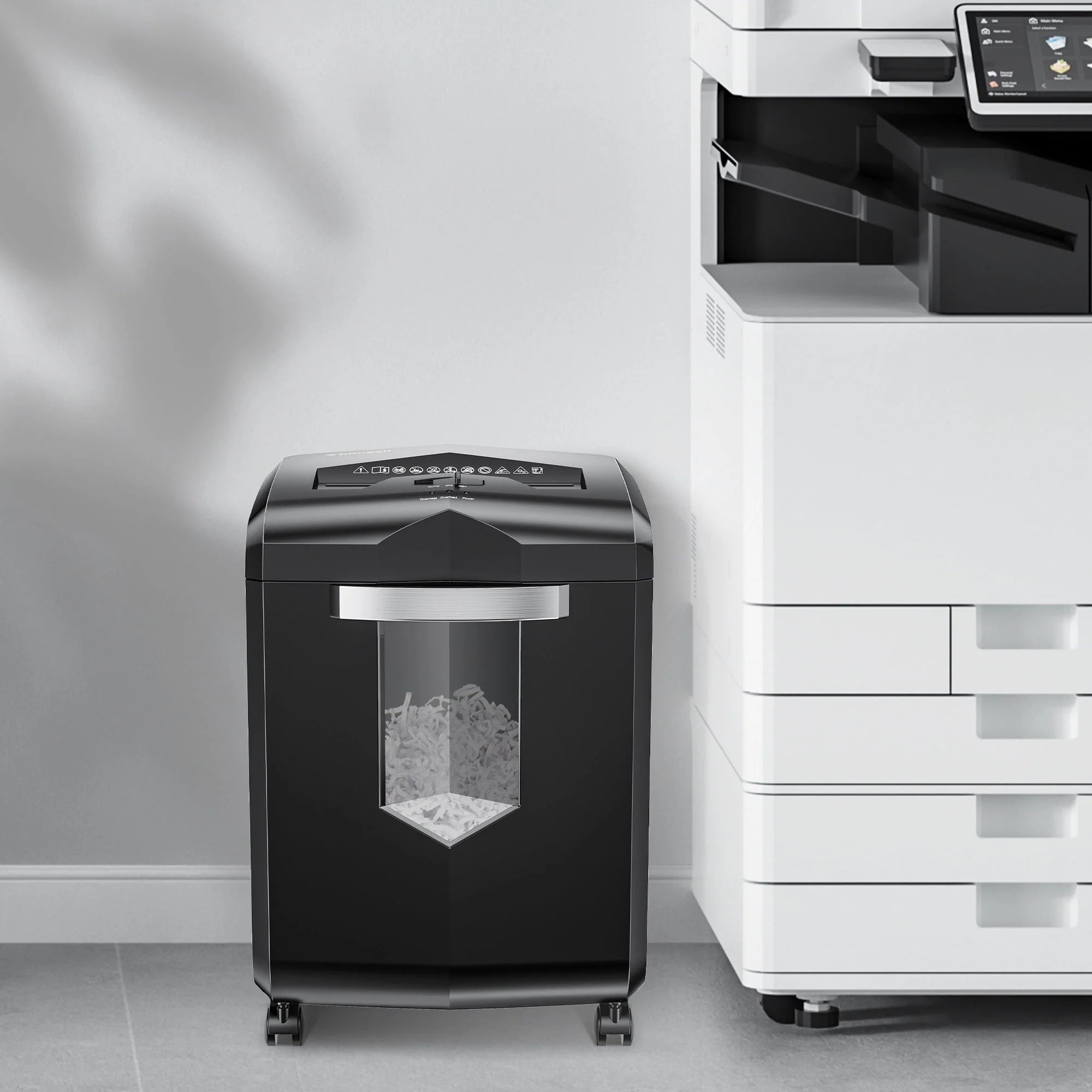 Bonsaii Paper Shredder 18 - Sheet Cross - Cut Shredder for Home Office with Wastebasket