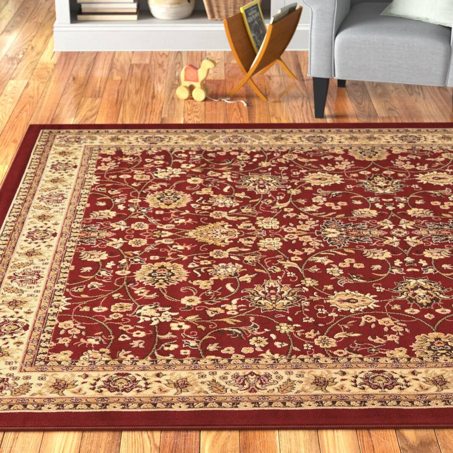 Charlton Home Safford Burgundy Area Rug Size: Rectangle 6 x 9 Red