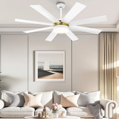 Dextrus 60 in Modern LED Outdoor/ Indoor Ceiling Fan with Remote Control