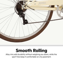 Schwinn Admiral 700c Adult Hybrid Bike, 7 Speed, Unisex Bike, Cream