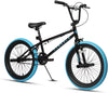 Cubsala 20 in Kids BMX Bike Freestylefor Age 6 - 14 Years Old Boys Girls with 4 Pegs, Black with Red Tires