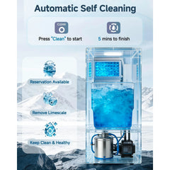 AECOJOY 15''W Commercial Ice Maker 100 lbs/24H, Stainless Steel Under Counter Ice Machine with 30 lbs Storage Bin