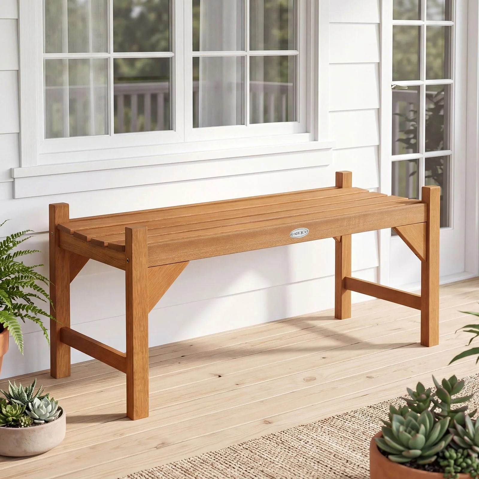 Tangkula 40” Outdoor Backless Bench for Deck Entryway Porch Indoor