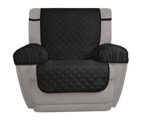 Mainstays 3-Piece Reversible Microfiber Recliner Chair Pet Cover Protector, Black/Gray