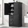 Bathroom Cabinet, 62.2" Tall Storage Cabinet with Doors and Shelves, Freestanding Linen Closet for Bathroom, Kitchen, Living Room, Grey