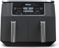 Ninja DZ201 Foodi 8 Quart 6 - in - 1 Dualzone 2 - Basket Air Fryer with 2 Independent Frying Baskets, Match Cook & Smart Finish to Roast, Broil, Dehydrate & More for Quick, Easy Meals, Grey