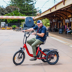Addmotor Folding Electric Trike, 90MI Electric Tricycle for Adults, 750W 48V 20ah, CITYTRI 3 Wheel Electric Bikes, Step - Thru Etrike with Rear Speed Differential & Parking Brake, E - 310 Plus Red