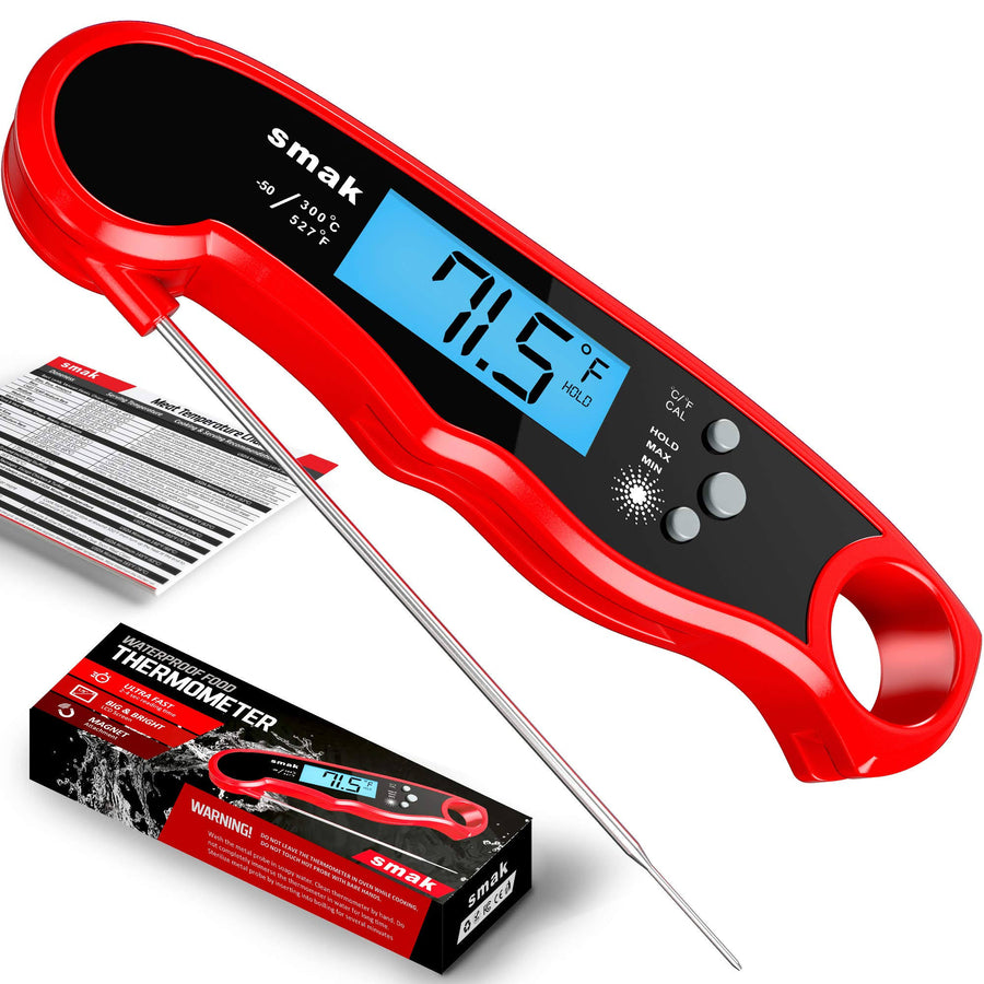 Digital Instant Read Meat Thermometer - Waterproof Kitchen Food Cooking Thermometer with Backlight LCD - Best Super Fast Electric Meat Thermometer