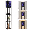 Floor Lamp with Shelves Corner Display Bookshelf Lamp for Living Room and Bedroom Purple Purple Wall Decor Purple Flower LED Modern Shelf Floor Lamp 3 Color Temperature