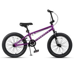 Cubsala 20 in Kids BMX Bike Freestylefor Age 6 - 14 Years Old Boys Girls with 4 Pegs, Black with Red Tires