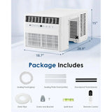 AECOJOY U-Shaped Window Air Conditioner 10,000 BTU AC Unit with Full Window View, Cools 250 Sq. Ft.