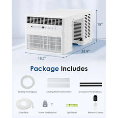 AECOJOY U-Shaped Window Air Conditioner 10,000 BTU AC Unit with Full Window View, Cools 250 Sq. Ft.