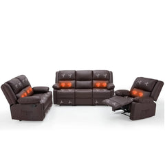 AECOJOY 3 PCS Recliner Sofa Set for Living Room Furniture Set