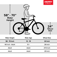 Huffy 24" Rock Creek Mountain Bike, Fits Riders 4'8" - 5'8", Purple, Adult, Women'S
