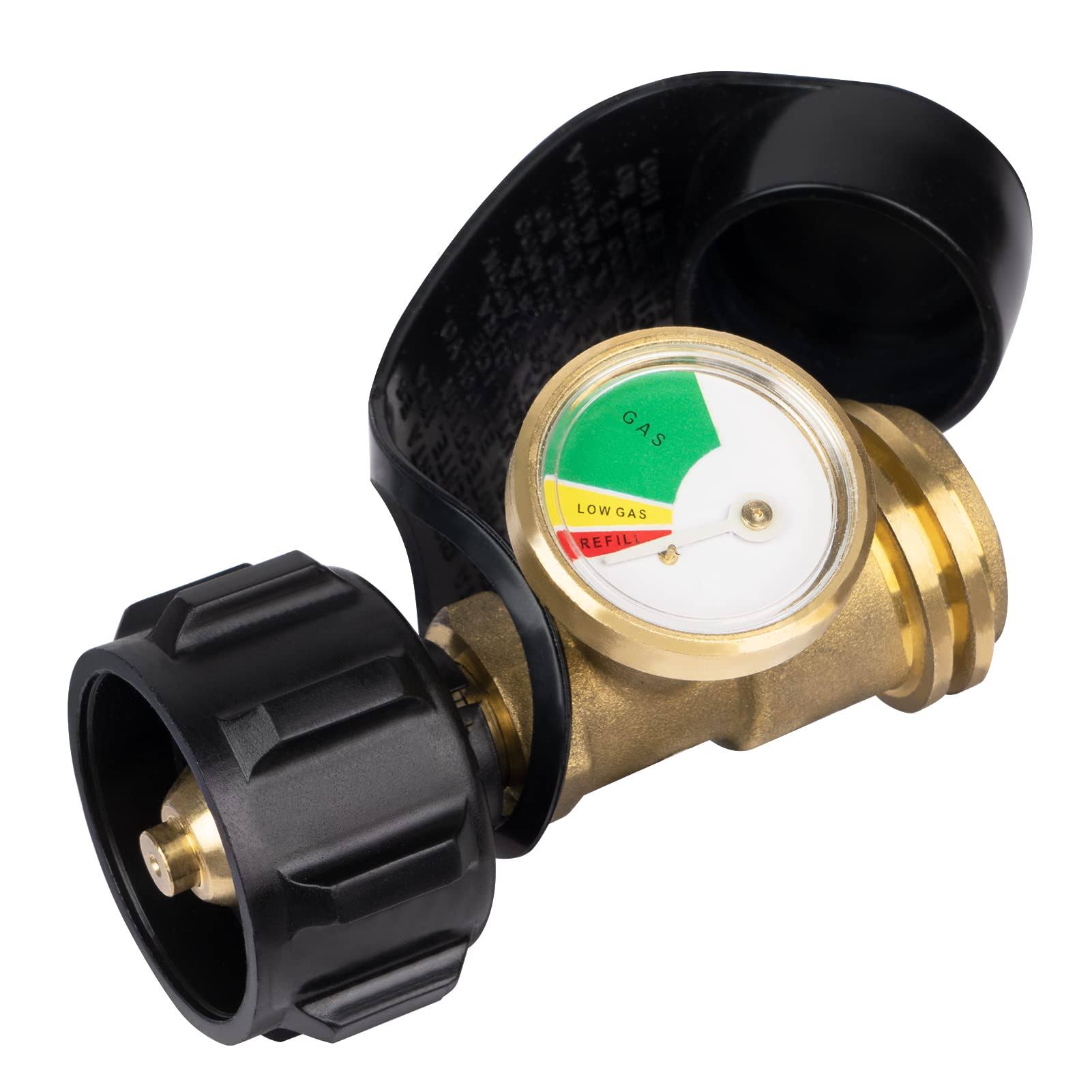 GASPRO Propane Tank Gauge Level Indicator/Leak Detector for Qcc1 Propane Tank,Heater,Grill and Other Propane Appliance-100% Solid Brass Heavy-Duty