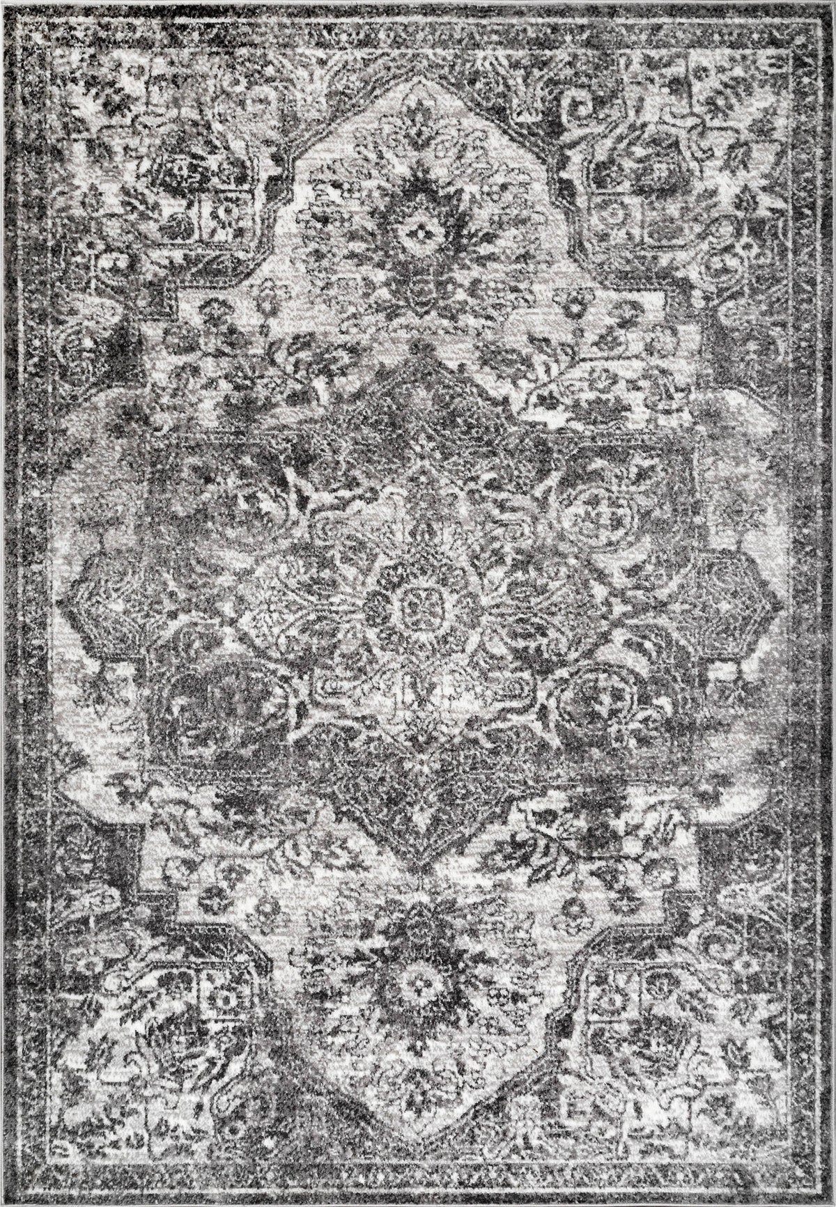 nuLOOM Maryanne Medallion Gray 5 ft. x 8 ft. Area Rug