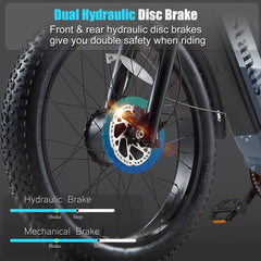 Dual Motors AWD 2000W Electric Bike for Adult 26'' UL2849 48V 30AH E - Mountain Bike 4.0 Fat Tire up to 35MPH&120miles Long Range Off - Road Ebike Dual Hydraulic Disc Brakes&Ful Suspension Electric Bicyc