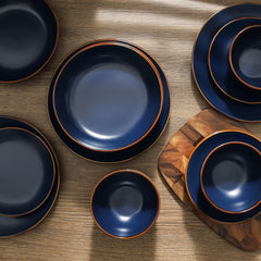 Stone + Lain Brasa Stoneware Collection Dinnerware Set, 32 - Piece Service for 8, Blue