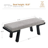 Zesthouse 47.4" Linen Upholstered Bench, Entryway Bench with Solid Wood Legs, Modern Ottoman Bench for Living Bedroom Room, Beige