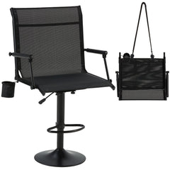 AECOJOY Tall Hunting Bar Chair, 360° Swivel, Compact Folding Design for Hunting Blinds