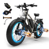 3000W Peak Dual Motor E - Bike, 52V 25AH Battery Elec - Tric Bike for Adults, 35MPH Mountain AWD 7 - Speed Snow E - Bike with 24" x 4.0 Fat Tire for Mountain Snow Hunting Commuting