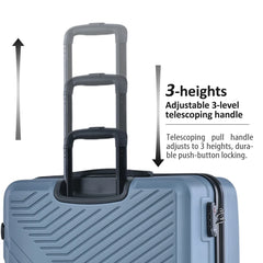 3 Piece Blue Luggage Travel Set, 20" 24" 28" Carry on Luggage with Spinner Wheels, Lightweight Hard Case Luggage Travel Suitcase Christmas Gifts for Business Trip Holiday Travel Cruise