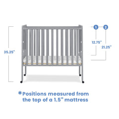 Delta Children Lee Portable Folding Mini Crib with 1.5 - Inch Mattress - Greenguard Gold Certified, Bianca White