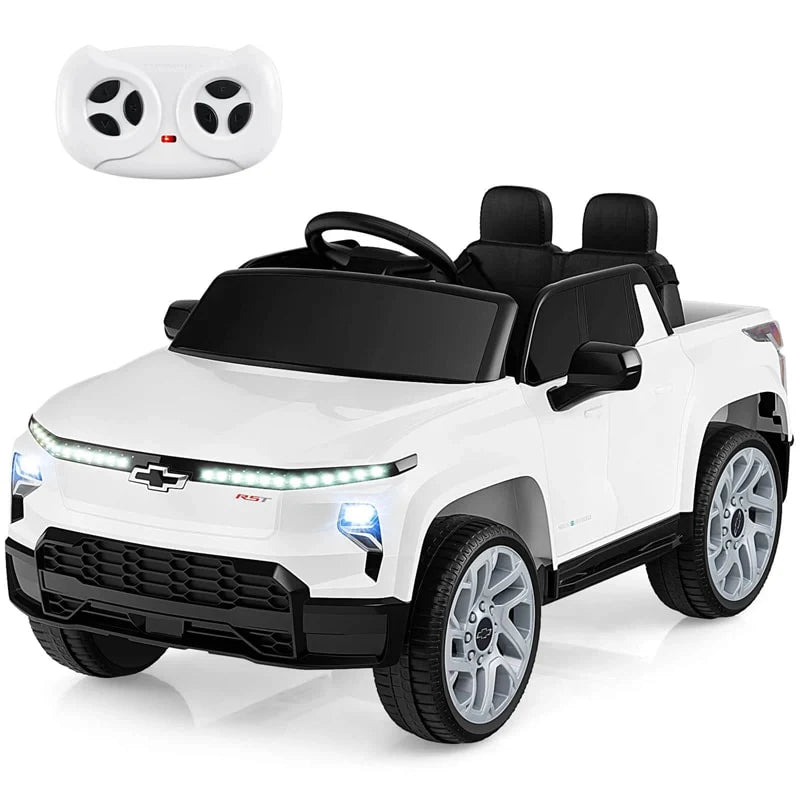 12V Licensed Chevrolet Ride On Truck Car Kids Electric Vehicle with Remote Control, Rear Storage, Lights, Music & Spring Suspension for Ages 3+