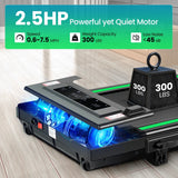 2 in 1 Walking Pad Treadmill with Incline, 2.5HP Under Desk Treadmill with Handle Remote Control & LED Touch Screen for Home Office Workout, 300 lb Weight Capacity Black & Green