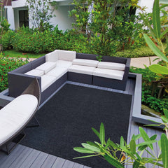 Scrabe Rib Non-Slip Rubberback Black Indoor/Outdoor Utility Rug Ottomanson