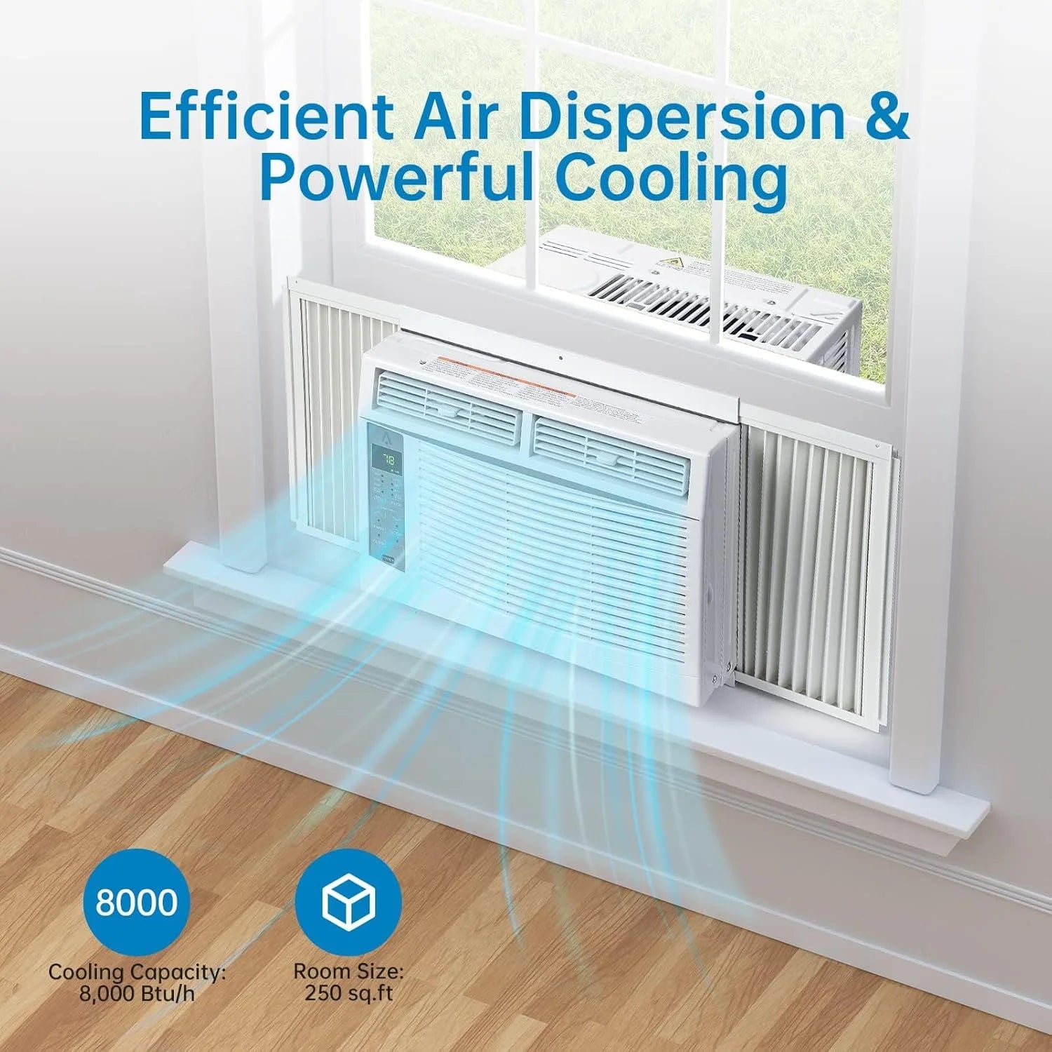 GAOMON Smart 6000 BTU Window Air Conditioner - WiFi - Enabled AC with Remote & App Control, Timer, Sleep Mode, Easy Install Kit, Cools Rooms up to 350 Sq. Ft, 115V, White