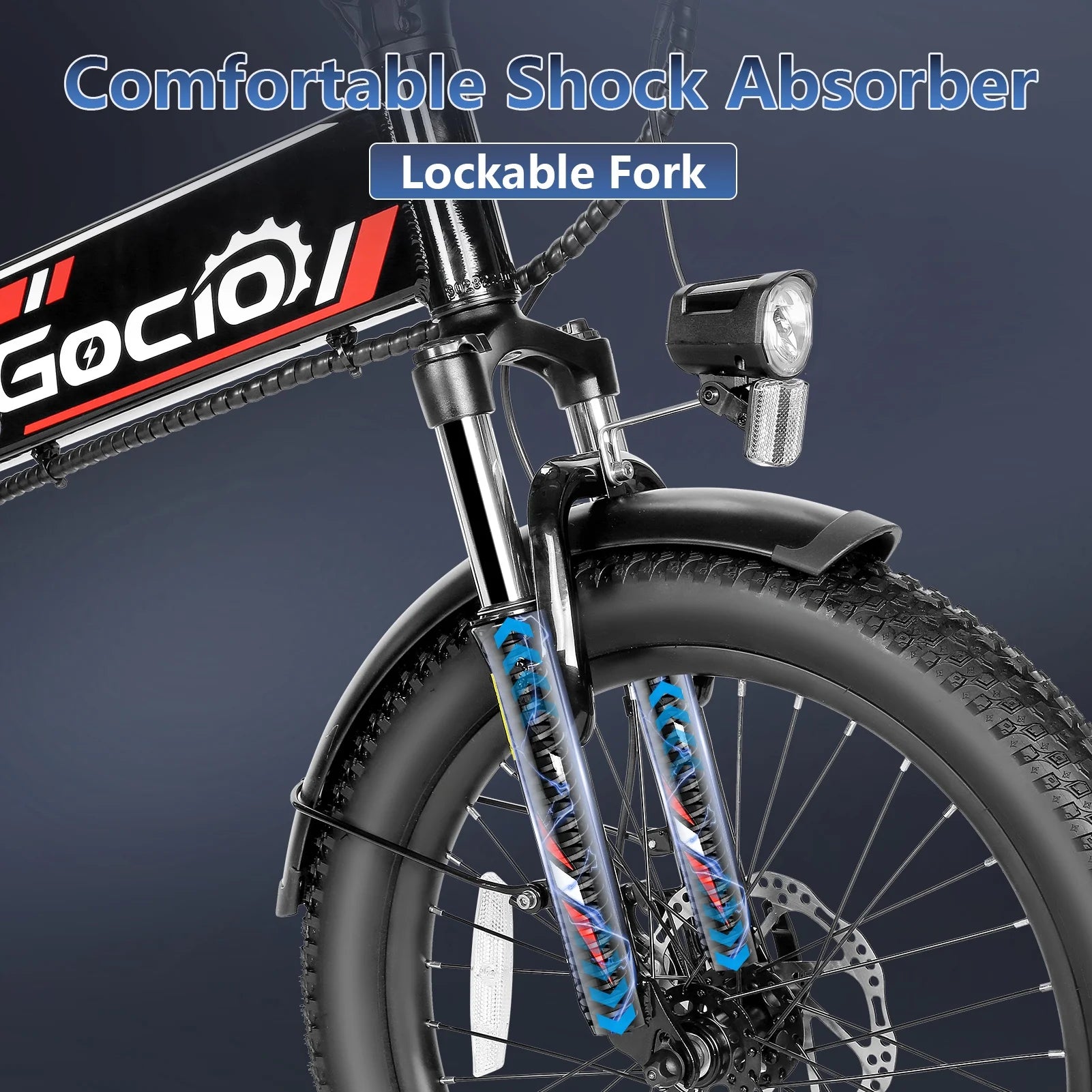 Gocio Foldable Electric Bike for Adults, Peak 750W Electric Mountain Bicycles, 20" * 2.4" Fat Tire Electric Bicycle, 375wh 48V Removable Lithium - Ion Battery, Urban Commuter Ebike Man Woman UL2849