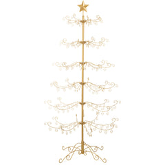 Best Choice Products 6ft Wrought Iron Ornament Display Christmas Tree w/ Easy Assembly, Stand - Gold