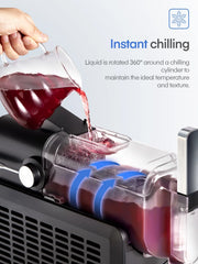 5 - in - 1 Slushie Machine, No Ice Needed, 15 Min Slushy Machine for Home with Self - Cleaning, Professional Frozen Drink Maker, 5 Preset Programs, Frozen Margaritas, Frapps, Milkshakes, and More, FOHERE