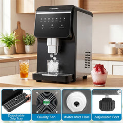 80 LBS/Day Nugget Ice Maker Countertop, Self-Dispensing Chewable Pellet Ice Machine with 7.5 LBS Storage & Auto Cleaning for Home, Office, Party, RV