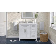 Riverdale 36 in. Single Sink Dove Gray Bath Vanity with White Engineered Marble Top (Assembled)