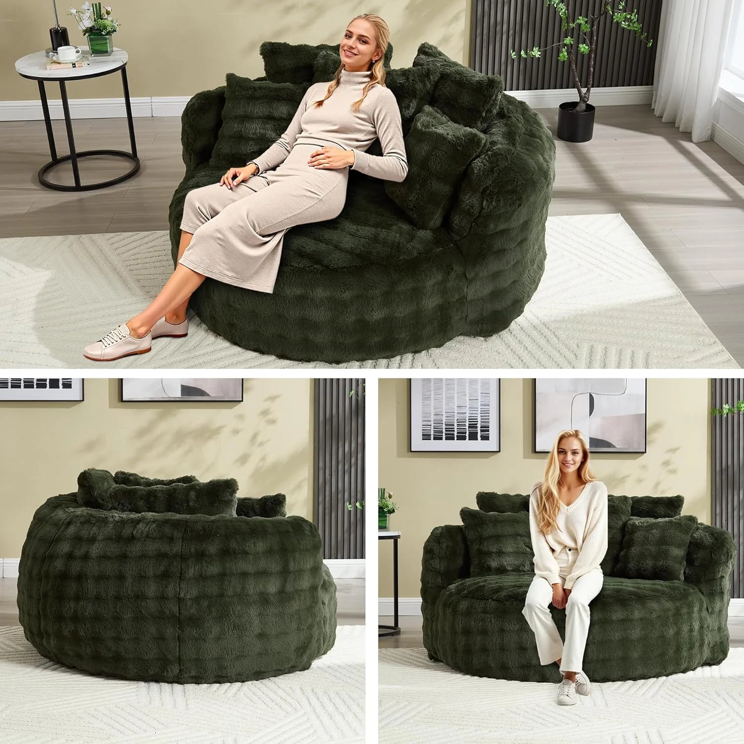 Wiilayok 58'' Oversized Chaise Lounge Chair Indoor, Thickened Backrest Sleeper Sofa Couch with Soft Pillows for Living Room, Gray