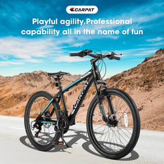 26" Mountain Bike, Aluminum Mountain Bike for Adult with Disc Brakes & Suspension