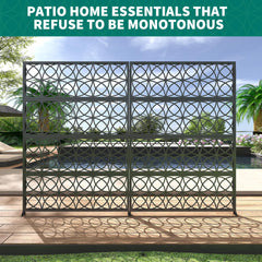 Accreate Decorative Wrought Privacy Screen - Easy Snap - Together Room Divider for Indoor/Outdoor Use, Breathable Wind - Resistant Partition with Anti - Tip Base (6x3.8ft)